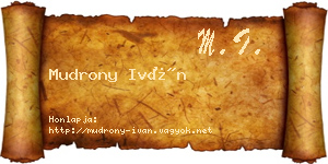 Mudrony Iván névjegykártya