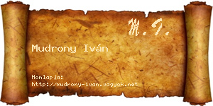 Mudrony Iván névjegykártya