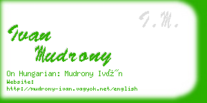 ivan mudrony business card